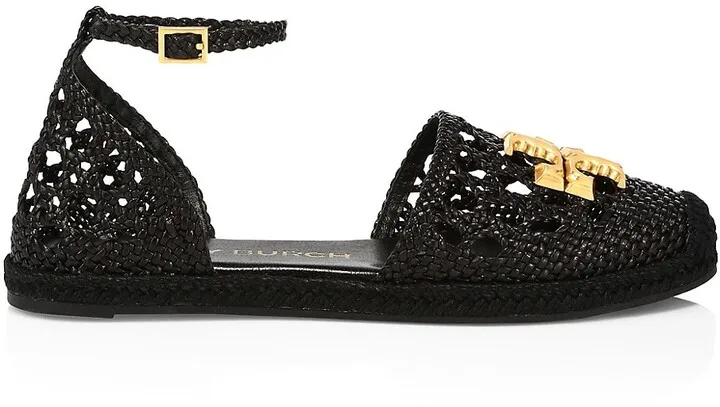 Eleanor Woven Leather d'Orsay Espadrille Sandals