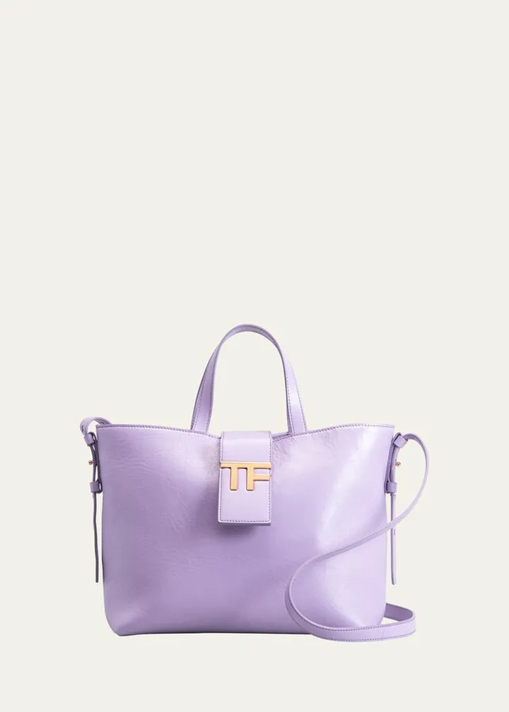 Mini TF Shiny Leather East-West Tote Bag