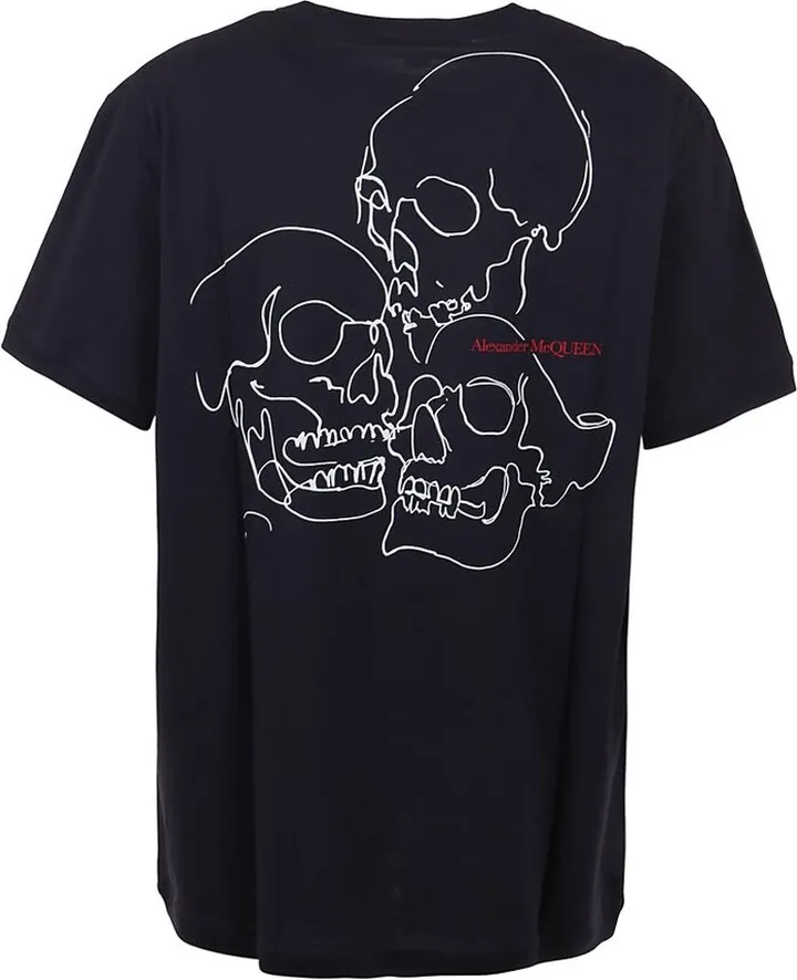 Alexander McQueen Skull Logo Printed Crewneck T-Shirt