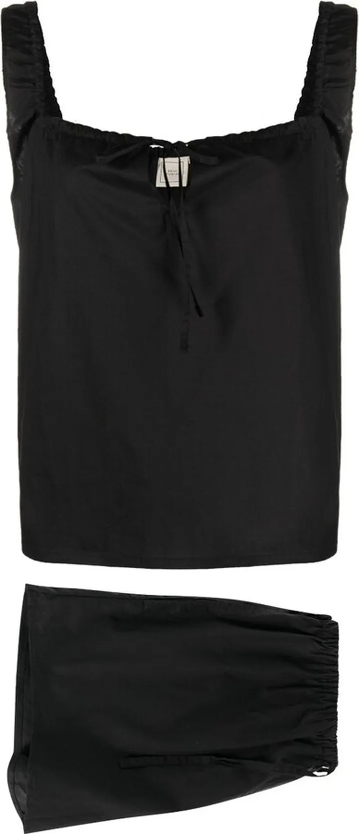 Black Ruched Pyjama Set