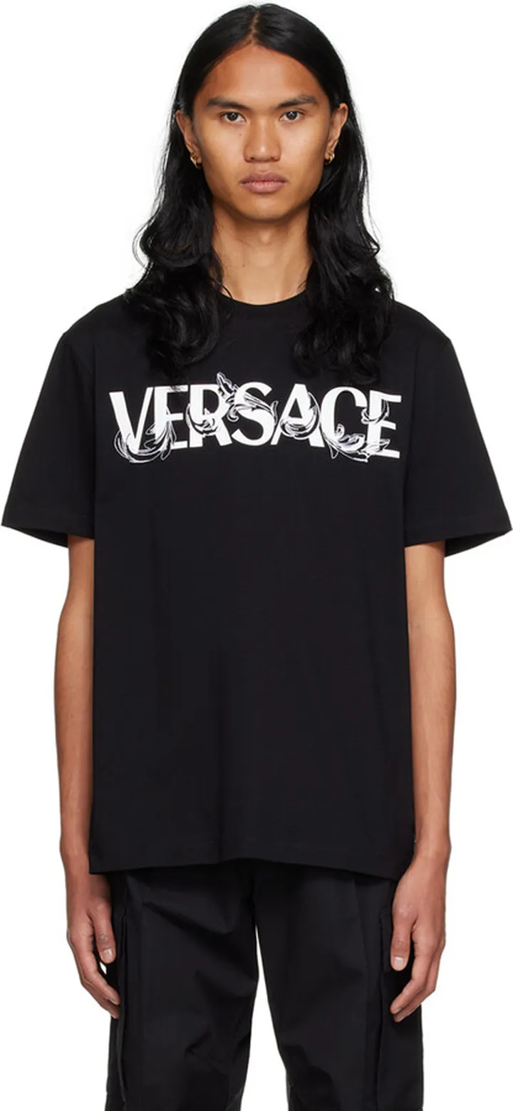 Versace Black Barocco Silhouette T-Shirt