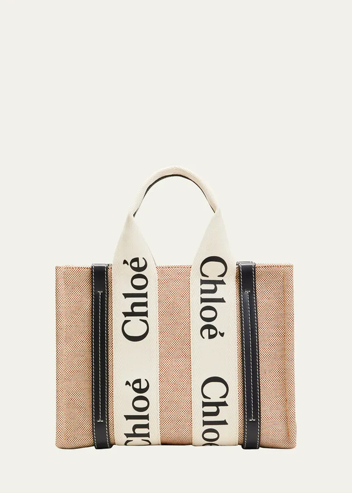 Woody Small Logo Canvas Tote Bag