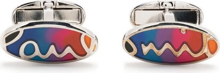Oval-logo cufflinks