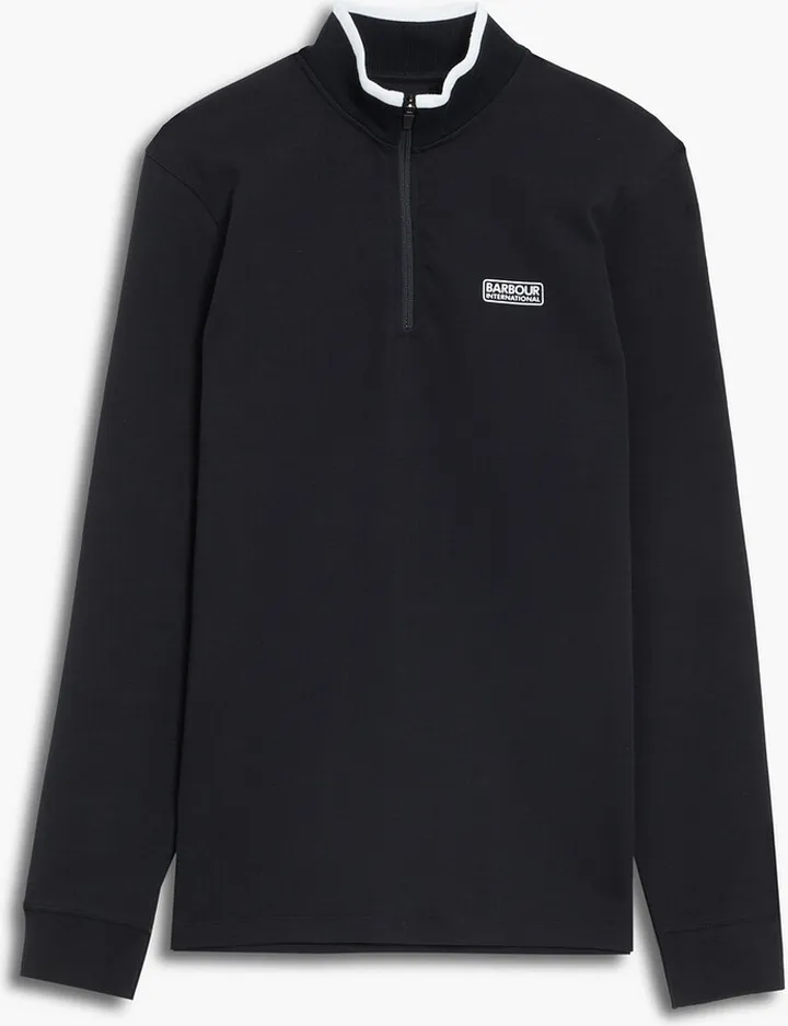Printed cotton-blend jersey half-zip sweatshirt