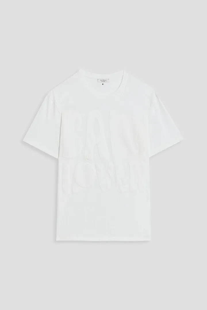 Appliquéd cotton-jersey T-shirt