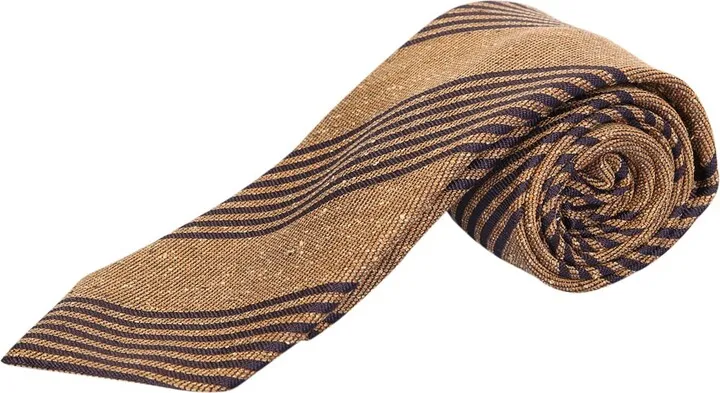 Striped Tie Beige And Blue