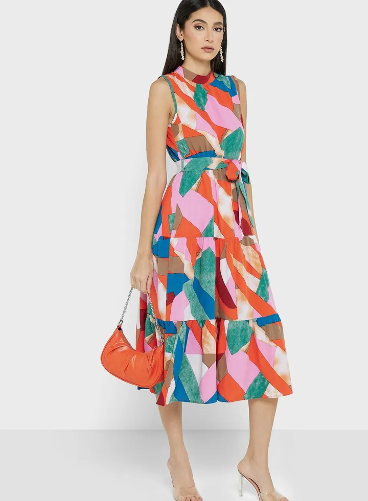 Printed Sleeveless Dress