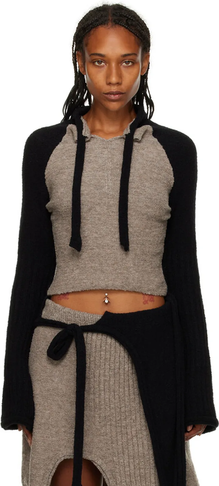 Ottolinger Beige & Black Paneled Turtleneck