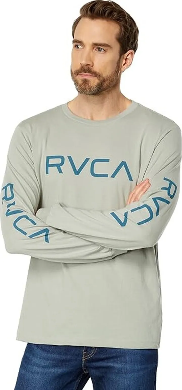 RVCA Big RVCA Long Sleeve Tee (Iron) Men's T Shirt
