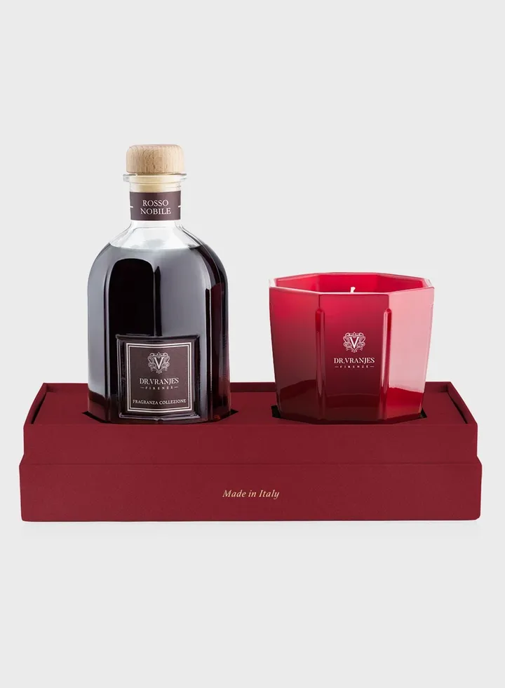 Gift Box 250 Ml + Candela 200 Gr - Rosso