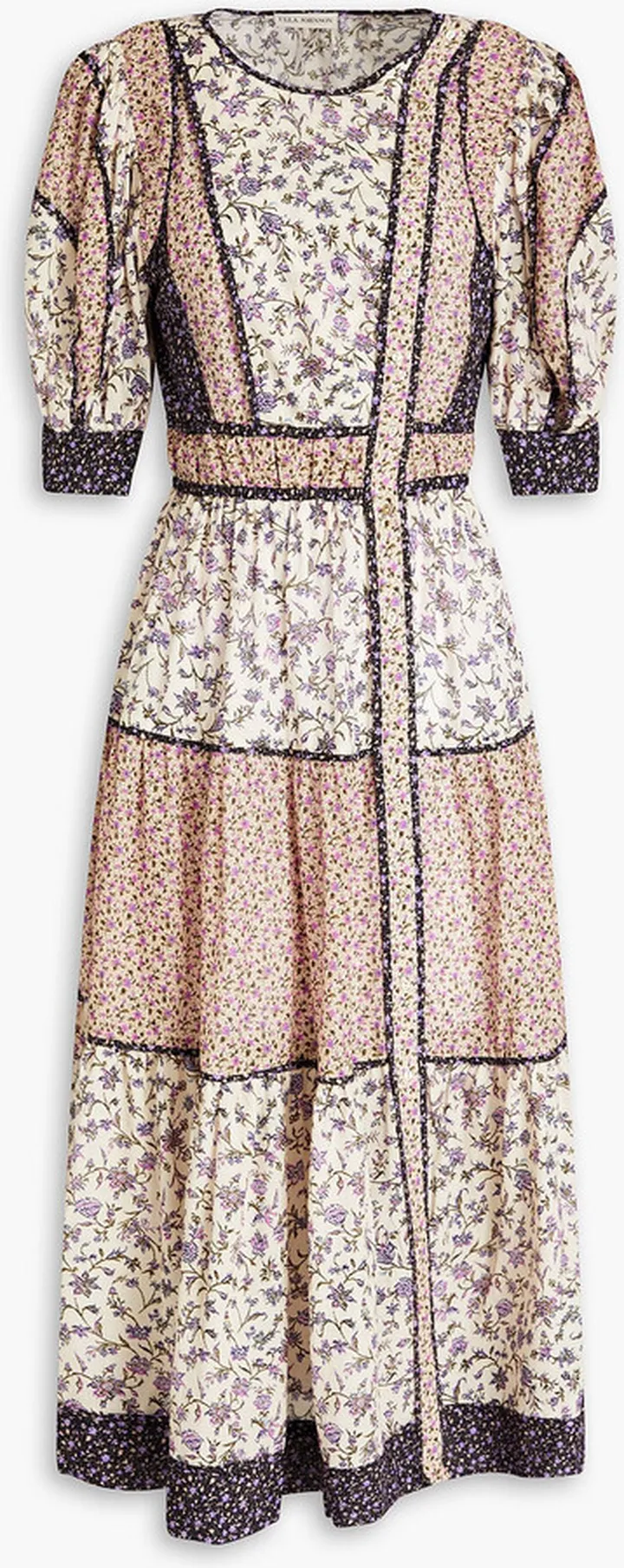 Verona floral-print cotton-blend midi dress