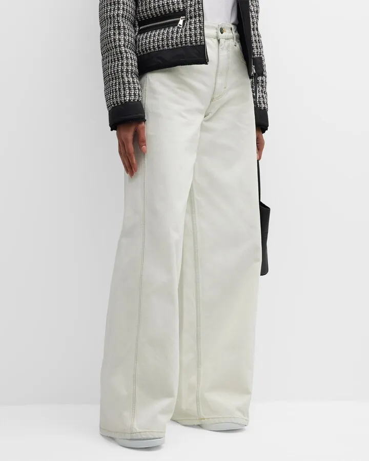 x Alicia Keys Wide-Leg Trouser Pants with Contrast Seams