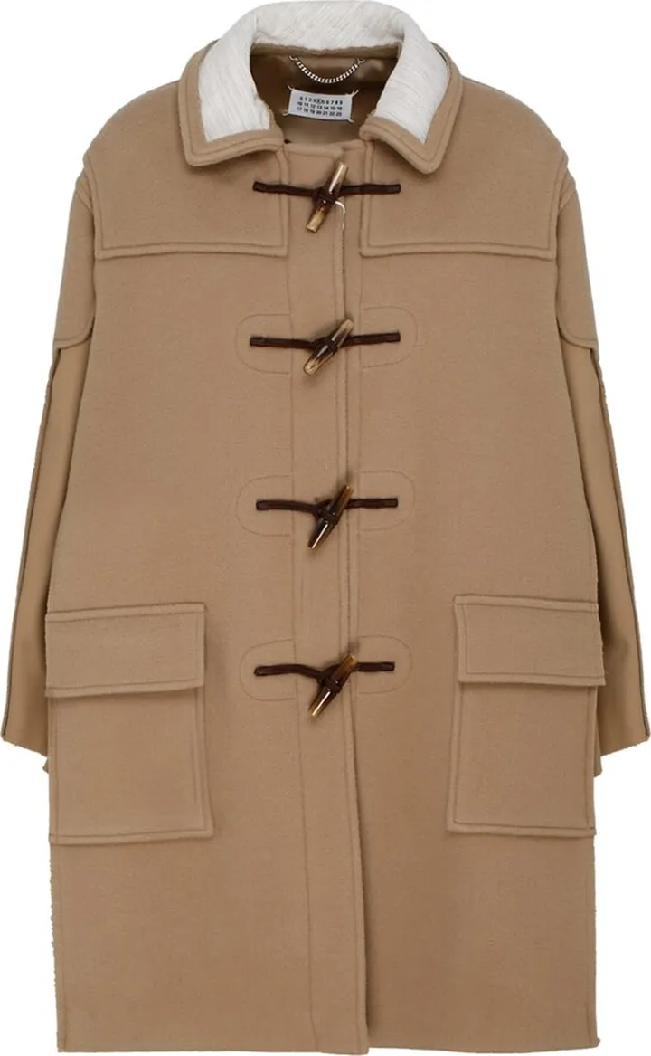 Beige Coat Cape With Frog Closure