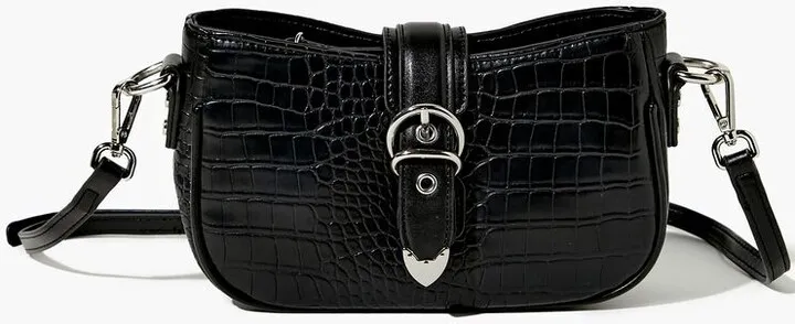Faux Croc Leather Crossbody Bag