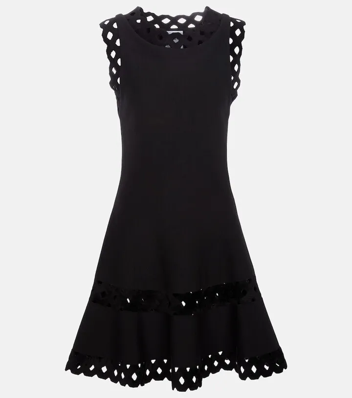Vienne cutout wool-blend minidress