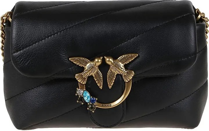 Pinko Love Birds Quilted Crossbody Bag