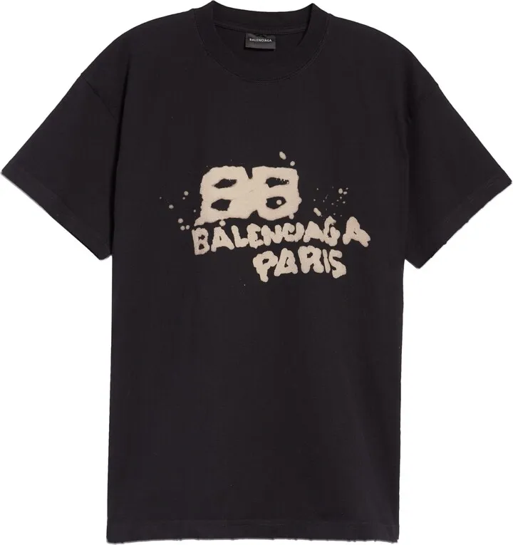 Men's Dirty BB Logo Distressed Cotton Graphic Tee