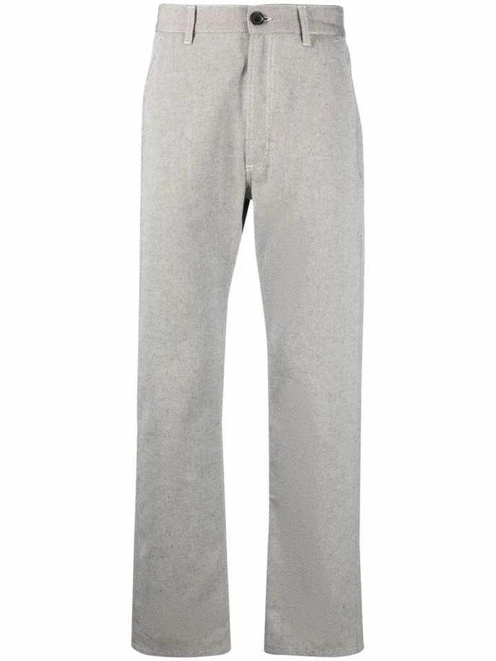 Mid-Rise Straight Leg Trousers