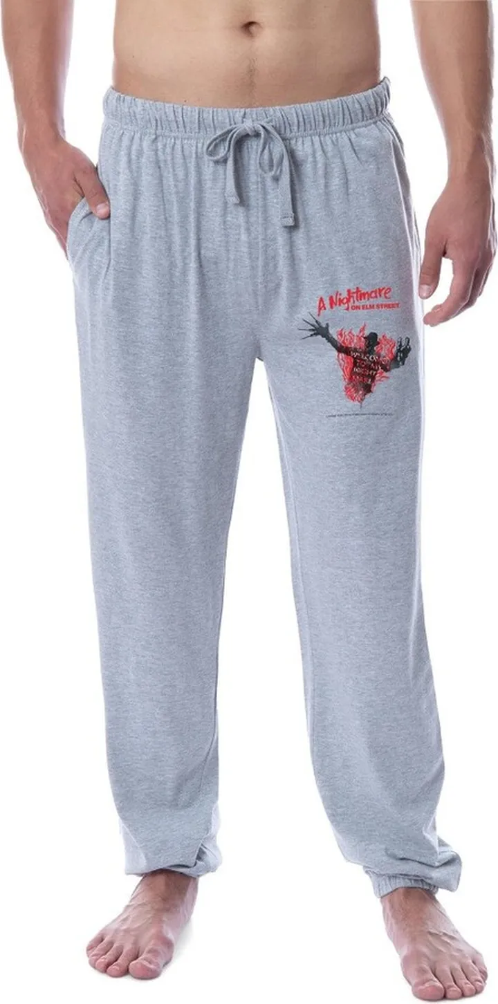 A Nightmare On Elm Street Mens' Movie Freddy Krueger Jogger Pajama Pants (Small) Grey