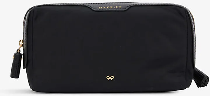 Womens Black Make-Up Regenerated-nylon Pouch