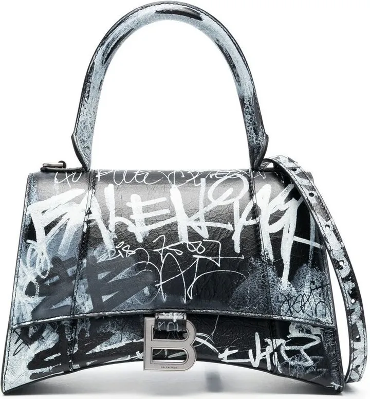 Hourglass S graffiti-print tote bag