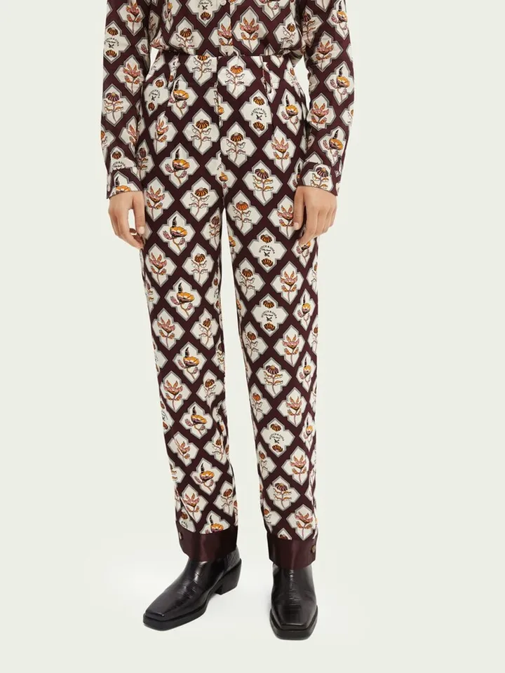 Scotch & Soda Printed Straight-legged Trousers