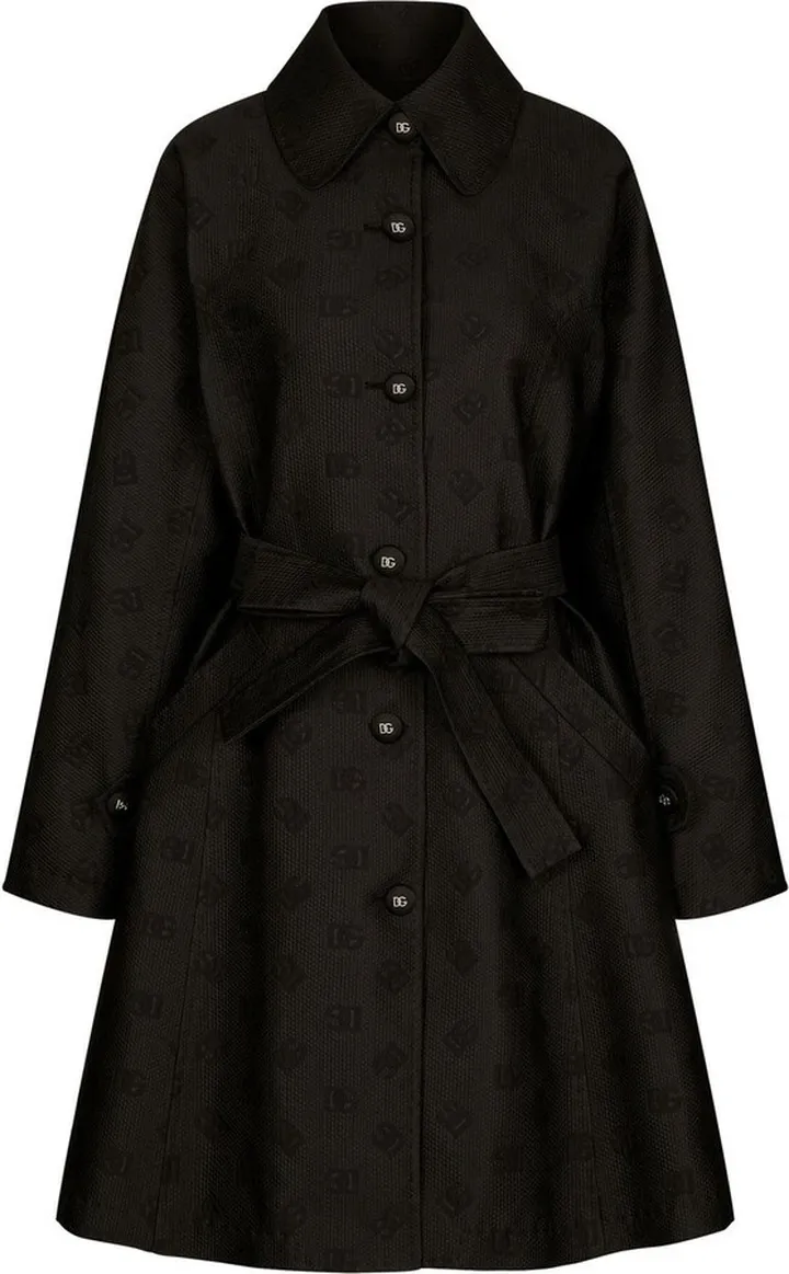 Jacquard Belted Trench Coat