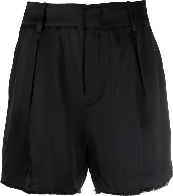 Satin-Finish Tailored Shorts