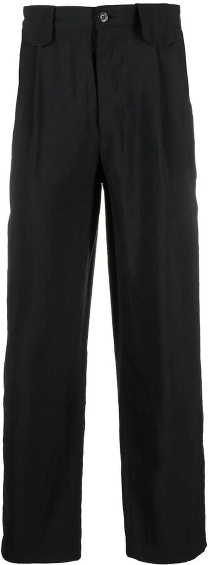 Pleat-Detail Straight-Leg Trousers