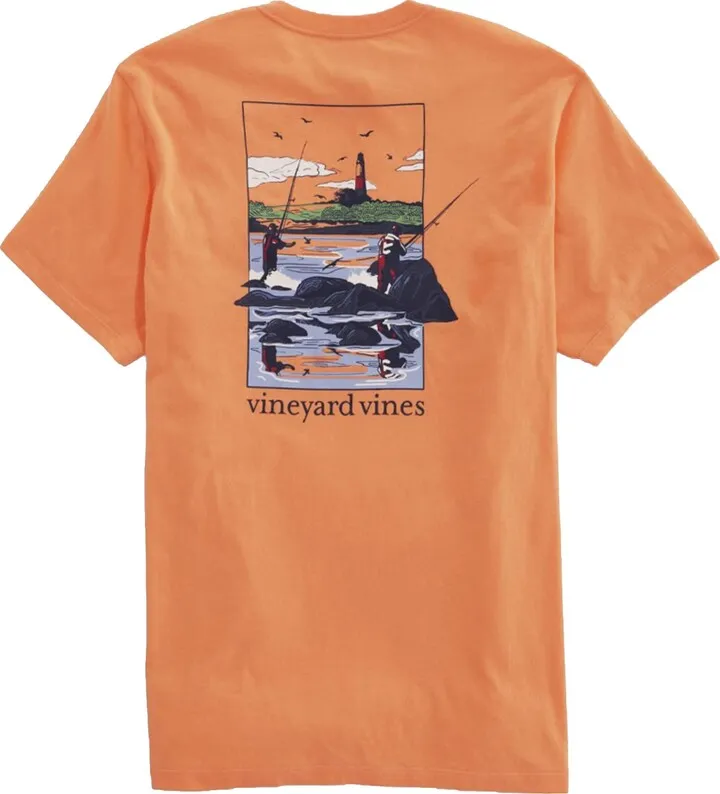 vineyard vines Men's Short-Sleeve Rock Fishing Pocket Tee
