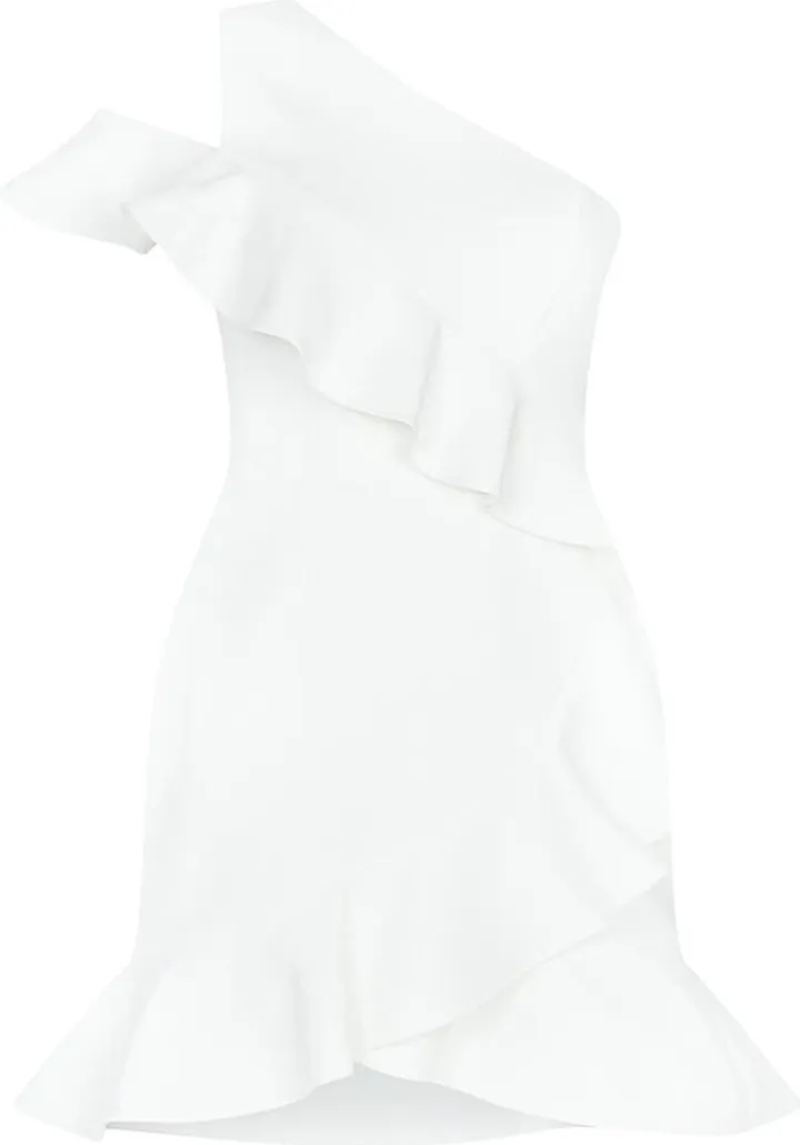 One-Shoulder Ruffled Tulip Minidress