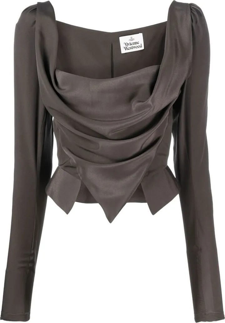 Draped Long-Sleeve Top