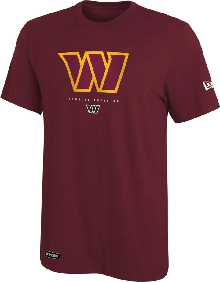 Men's New Era Burgundy Washington Commanders Combine Authentic Ball Logo T-shirt