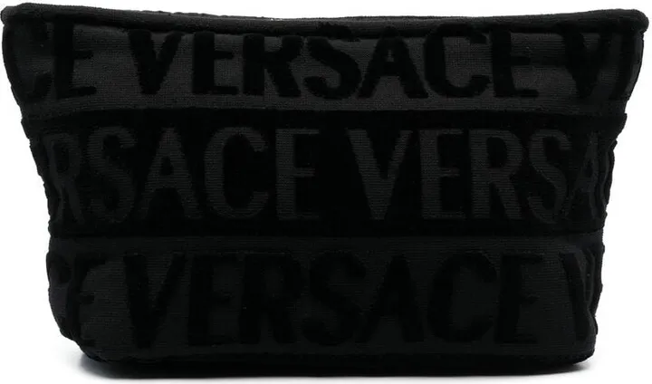 Flocked-Logo Wash Bag