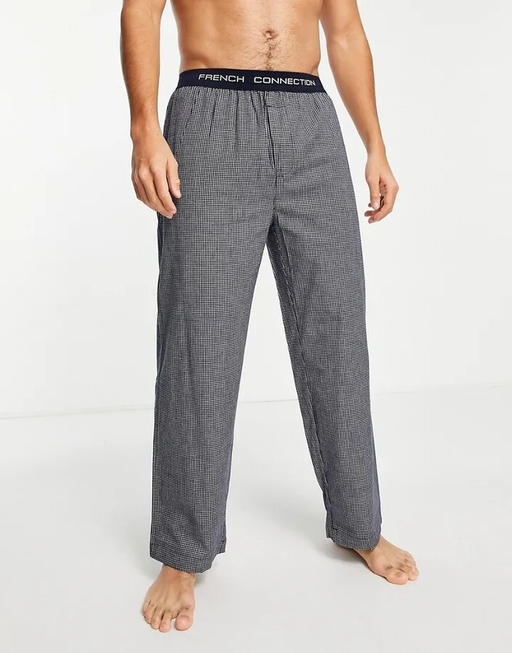 French Connection plaid lounge bottoms in marine
