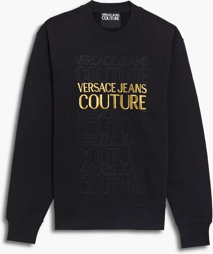 Embroidered printed French cotton-terry sweatshirt