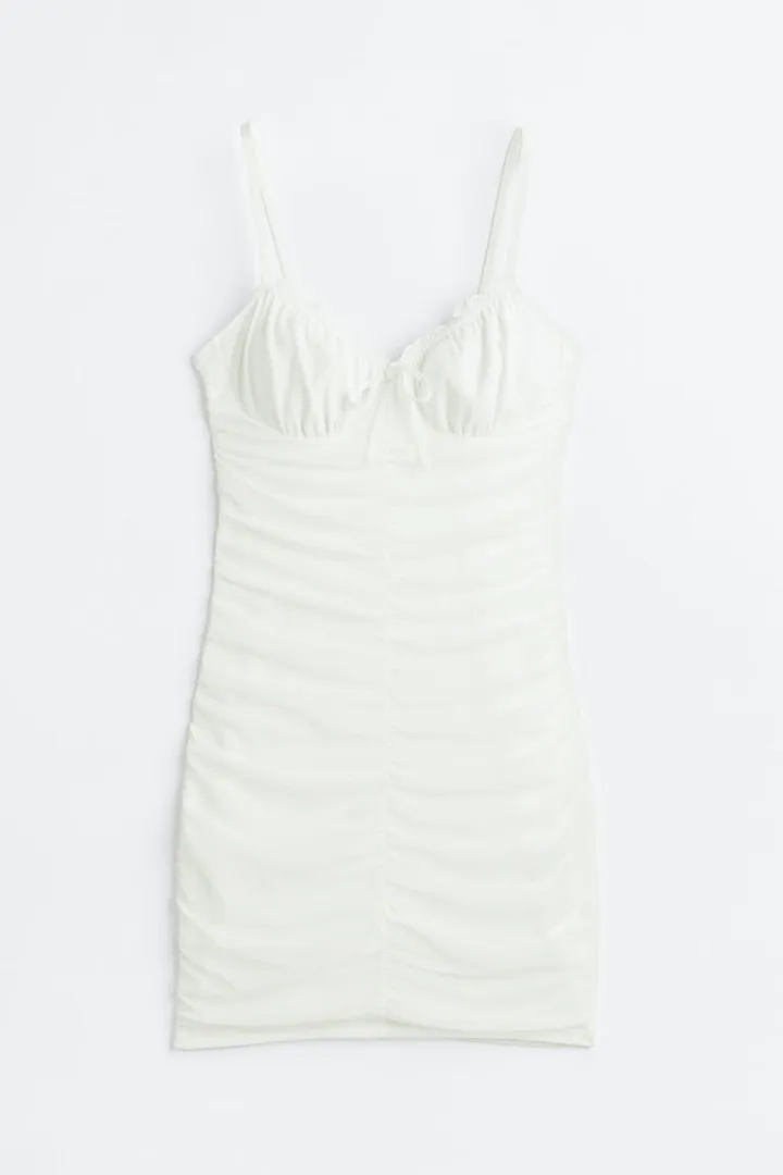 Gathered Mesh Dress