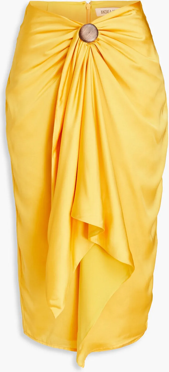 Behati draped satin midi skirt