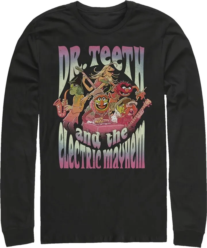 Men's The Muppets Electric Mayhem Long Sleeve Shirt - Black - X Large
