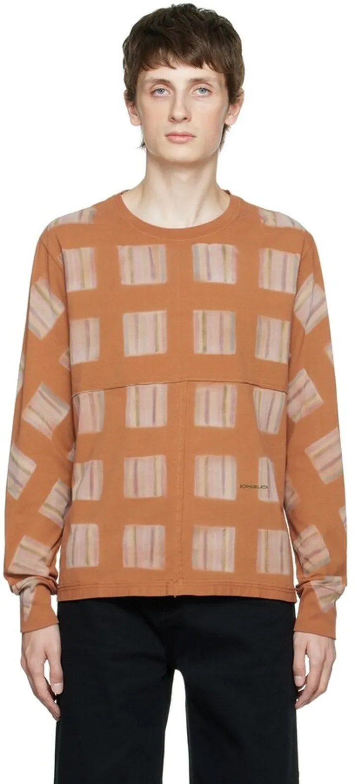 Eckhaus Latta Brown Lapped Long Sleeve T-Shirt
