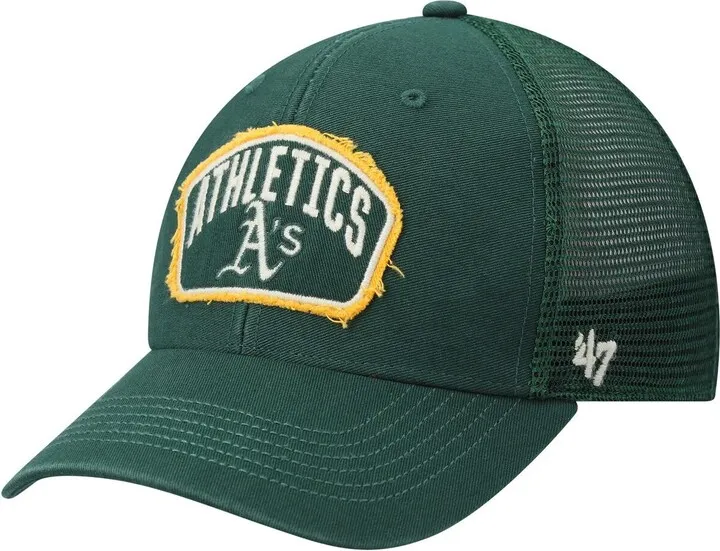 Men's '47 Brand Green Oakland Athletics Cledus Mvp Trucker Snapback Hat