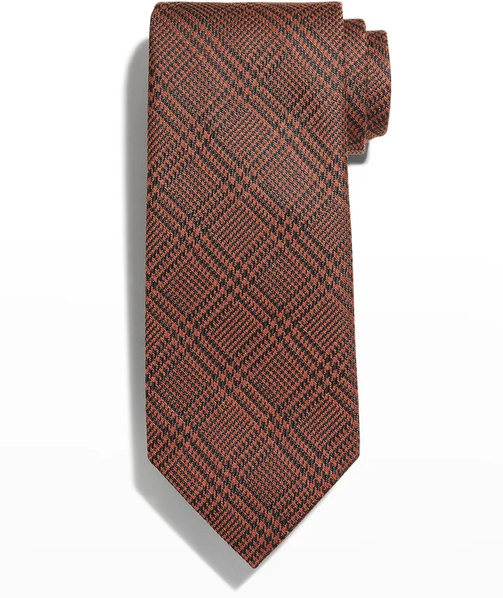 Men's Glen Check Jacquard Tie