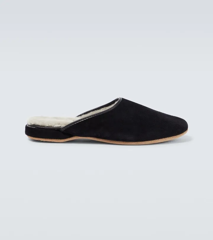 Douglas suede and shearling slippers
