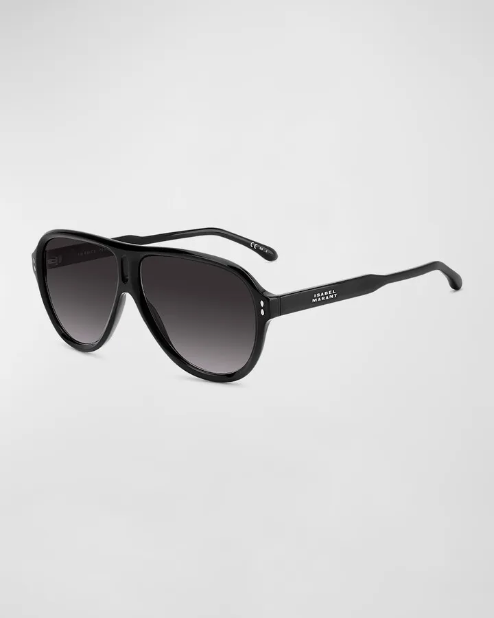 Logo Acetate Aviator Sunglasses