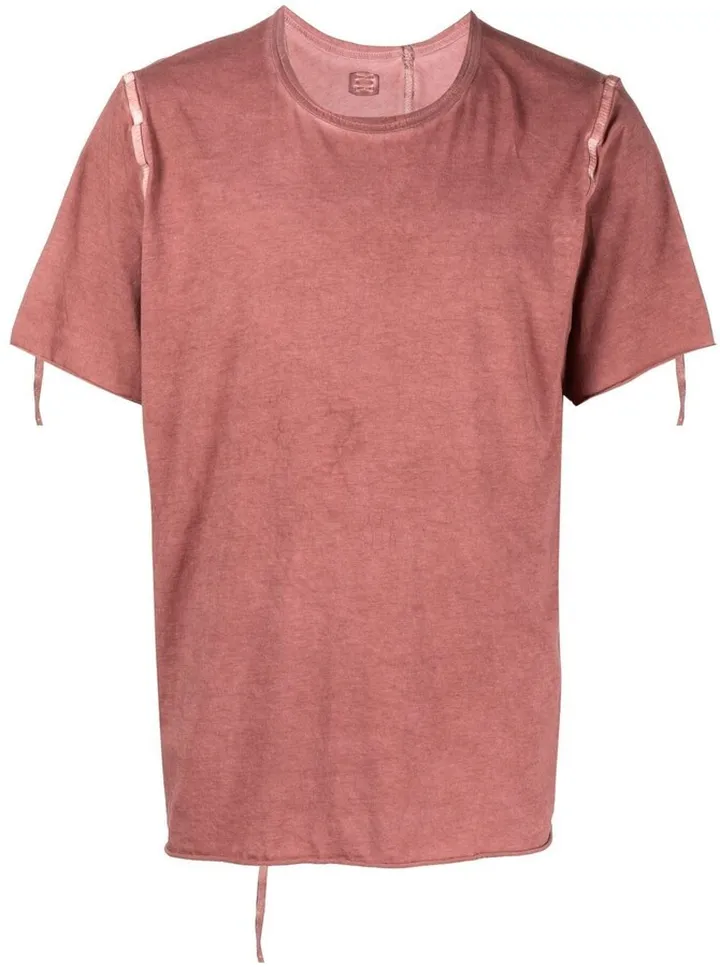 panelled distressed T-shirt
