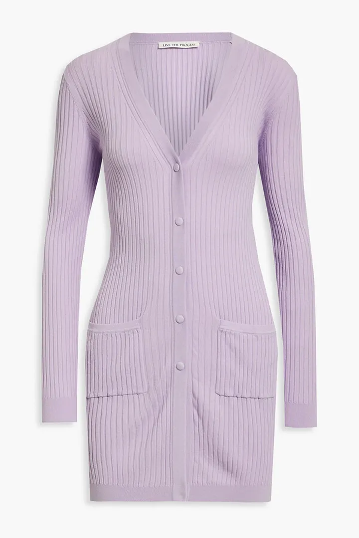 Ribbed-knit cardigan
