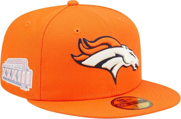 Men's New Era Orange Denver Broncos Super Bowl Xxxiii Pop Sweat 59FIFTY Fitted Hat