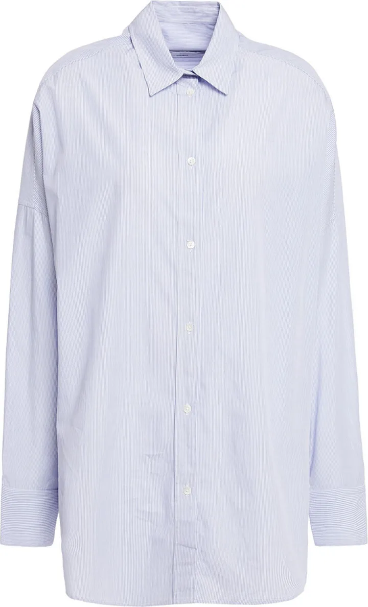Sett oversized striped cotton-poplin shirt