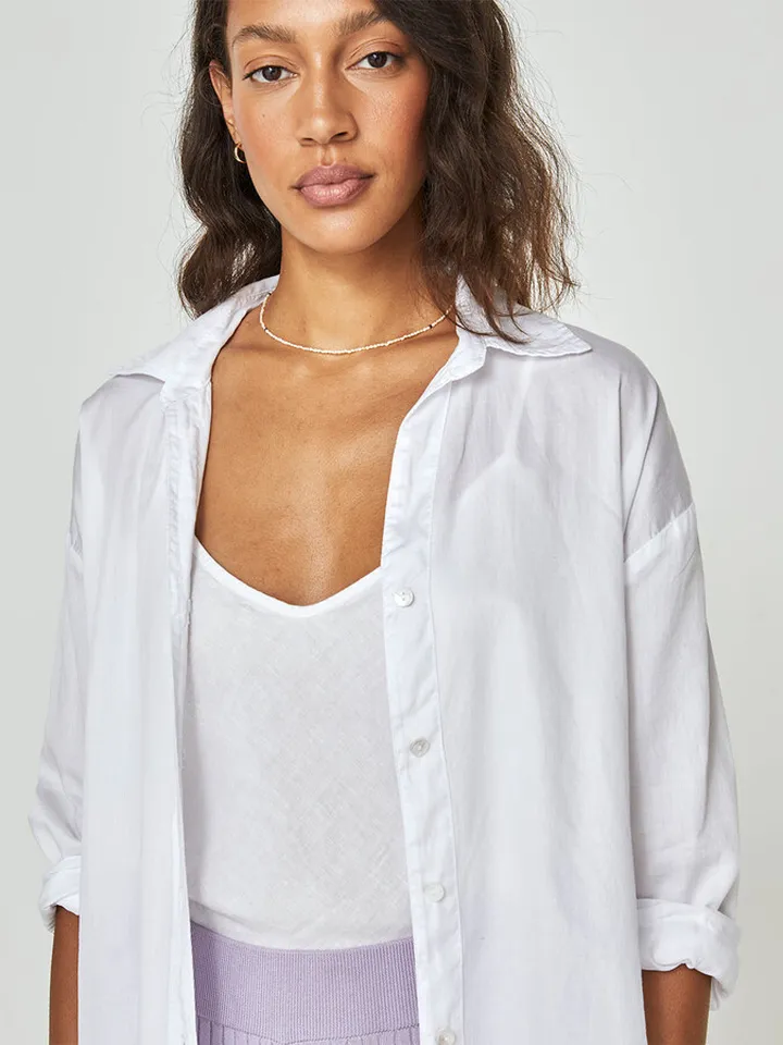 Cool Cotton Tunic Shirt - White