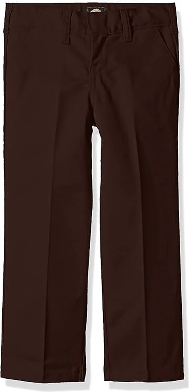 Dickies Boys' Flexwaist Flat Front Straight Leg Pant (Mahogany) Men's Clothing